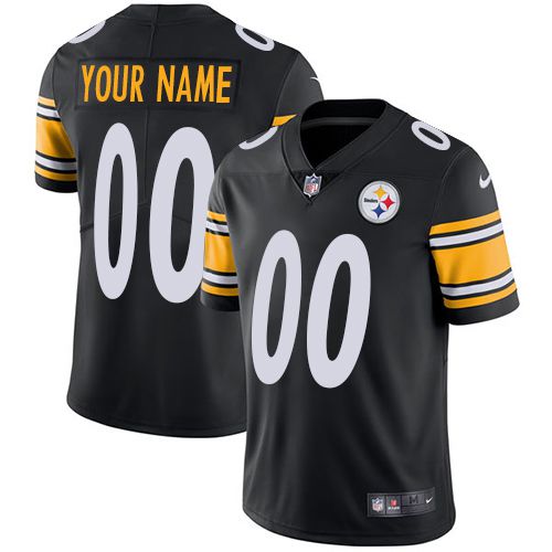 2019 NFL Youth Nike Pittsburgh Steelers Home Black Customized Vapor jersey